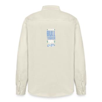 bull terrier dogs dad - Relaxed Fit Unisex Organic Shirt by Stanley/Stella - soft Ecru - Back - AI Model Male 178 light (178cm)