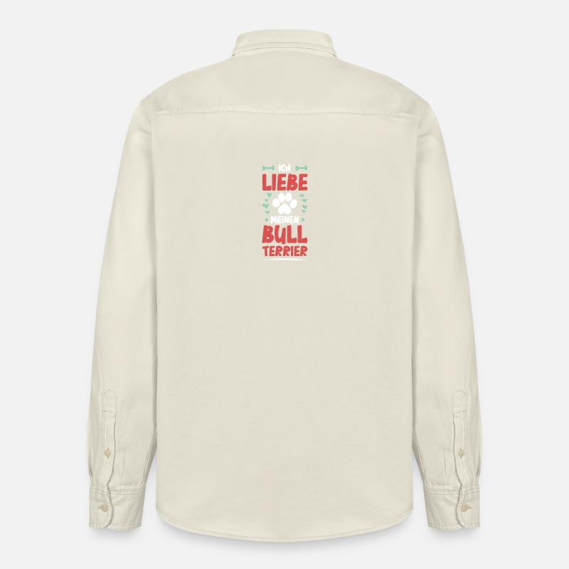 J’adore mon Bull Terrier - Chemise unisexe coupe décontractée bio Stanley/Stella - écru doux