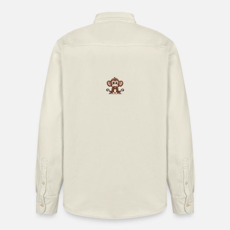 Cartoon Affe süßes Design - Relaxed Fit Unisex Organic Hemd von Stanley/Stella - Natur