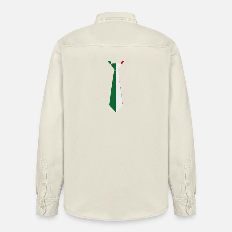Cravate Italie – Conception du drapeau - Chemise unisexe coupe décontractée bio Stanley/Stella - écru doux