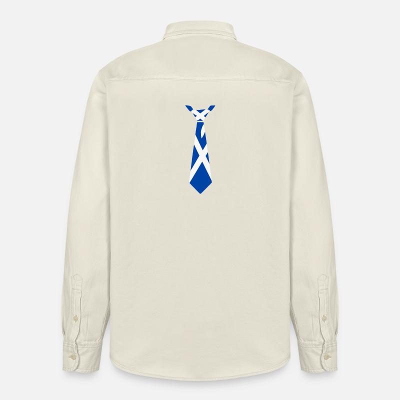 Cravate écossaise – Conception du drapeau - Chemise unisexe coupe décontractée bio Stanley/Stella - écru doux
