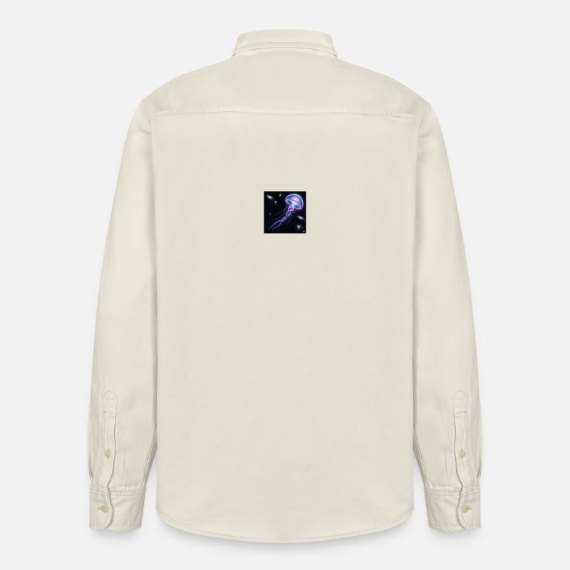 Méduses galactiques dans l’espace - Chemise unisexe coupe décontractée bio Stanley/Stella - écru doux