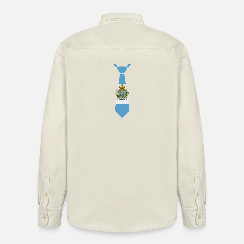 Cravate de Saint-Marin – Conception du drapeau - Chemise unisexe coupe décontractée bio Stanley/Stella - écru doux