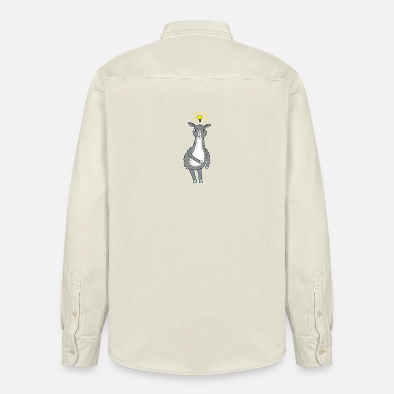 Lama a une idée - Chemise unisexe coupe décontractée bio Stanley/Stella - écru doux