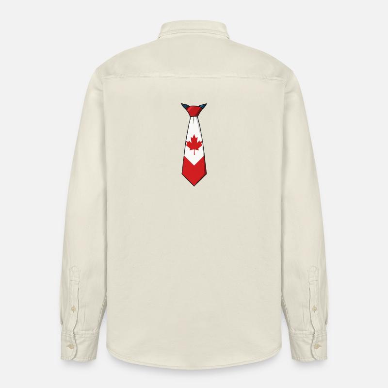 Cravate Canada – Drapeau - Chemise unisexe coupe décontractée bio Stanley/Stella - écru doux