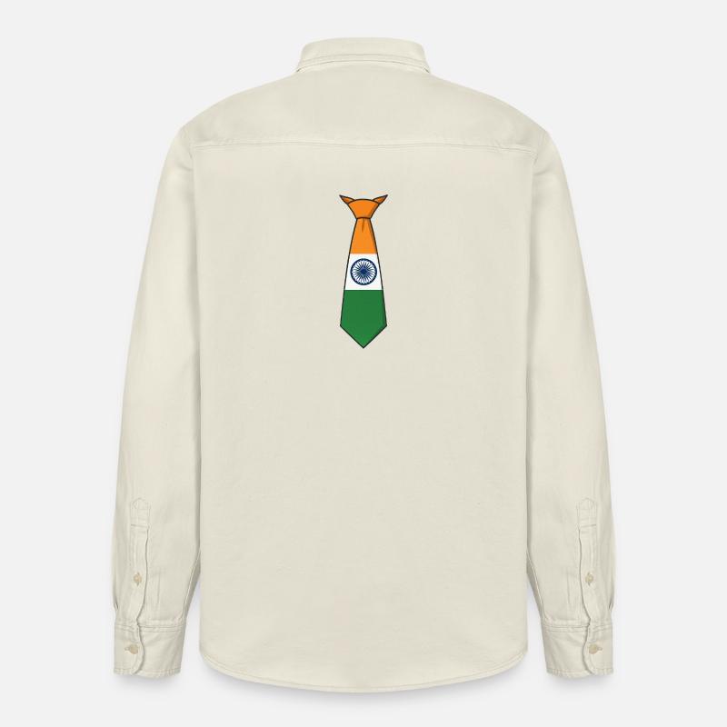 Cravate de l’Inde – Drapeau - Chemise unisexe coupe décontractée bio Stanley/Stella - écru doux