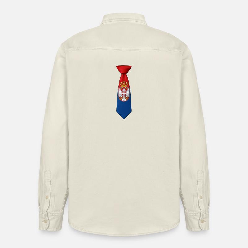 Cravate Serbie – Conception du drapeau - Chemise unisexe coupe décontractée bio Stanley/Stella - écru doux