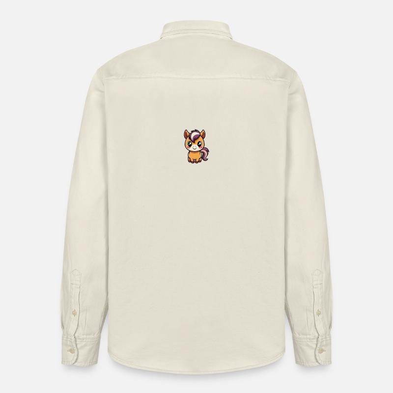 Süßes Chibi-Pony mit lila Mähne - Relaxed Fit Unisex Organic Hemd von Stanley/Stella - Natur