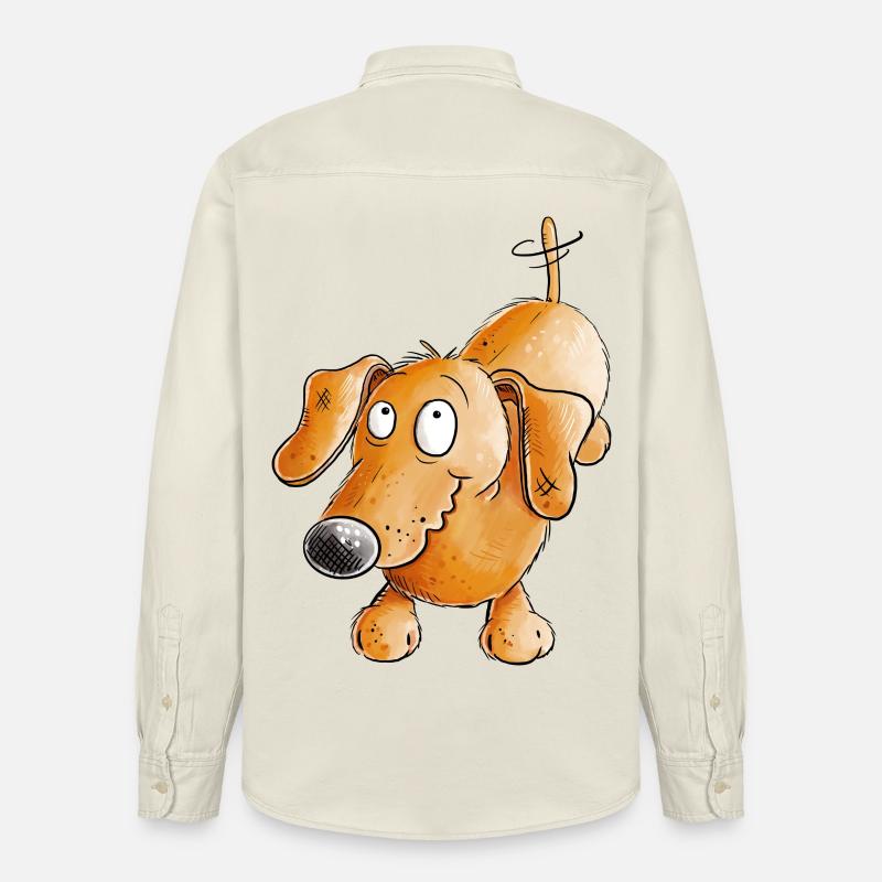Joyeux teckel I Teckel I Chien - Chemise unisexe coupe décontractée bio Stanley/Stella - écru doux