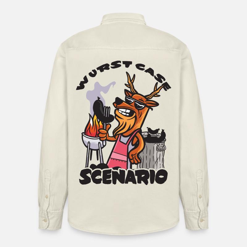 Wurst Case Scenario, Verkohlte Bratwurst - Relaxed Fit Unisex Organic Hemd von Stanley/Stella - Natur