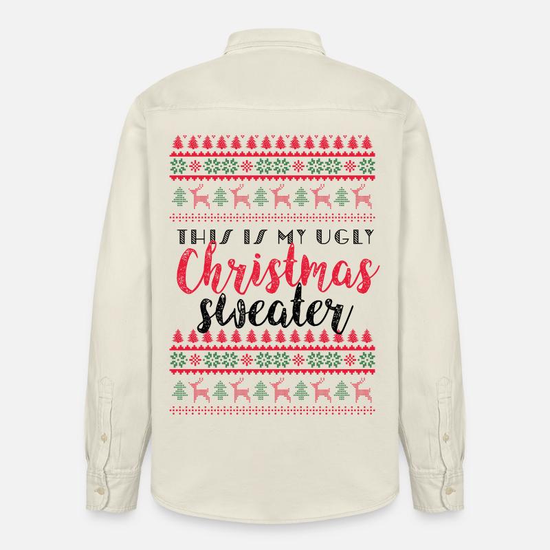 C’est mon pull de Noël moche - Chemise unisexe coupe décontractée bio Stanley/Stella - écru doux