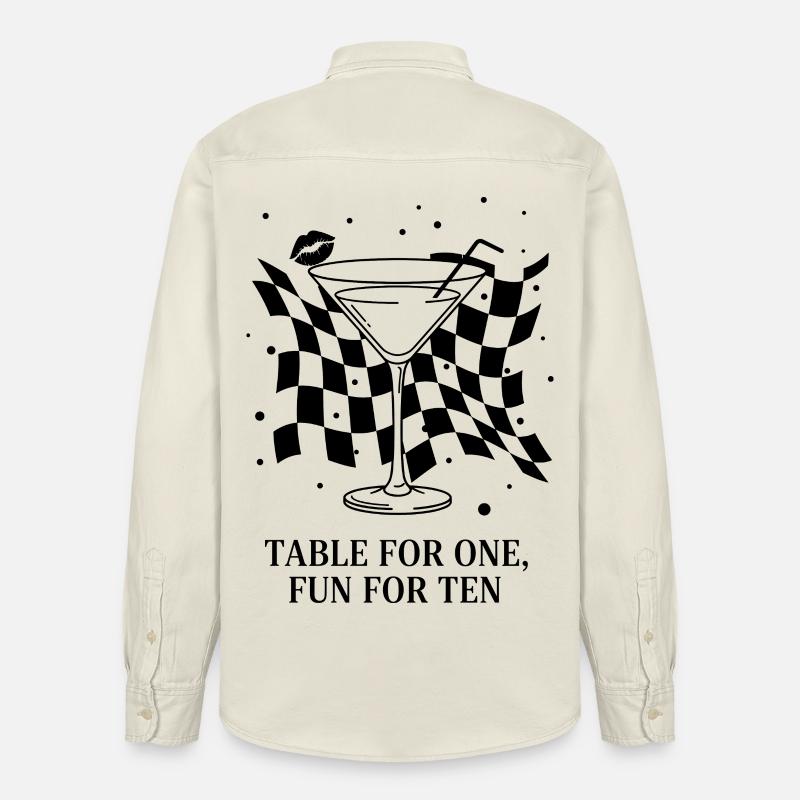 Table For One Martini Party - Chemise unisexe coupe décontractée bio Stanley/Stella - écru doux