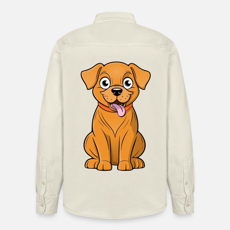 Chien brun joyeux et mignon - Chemise unisexe coupe décontractée bio Stanley/Stella - écru doux
