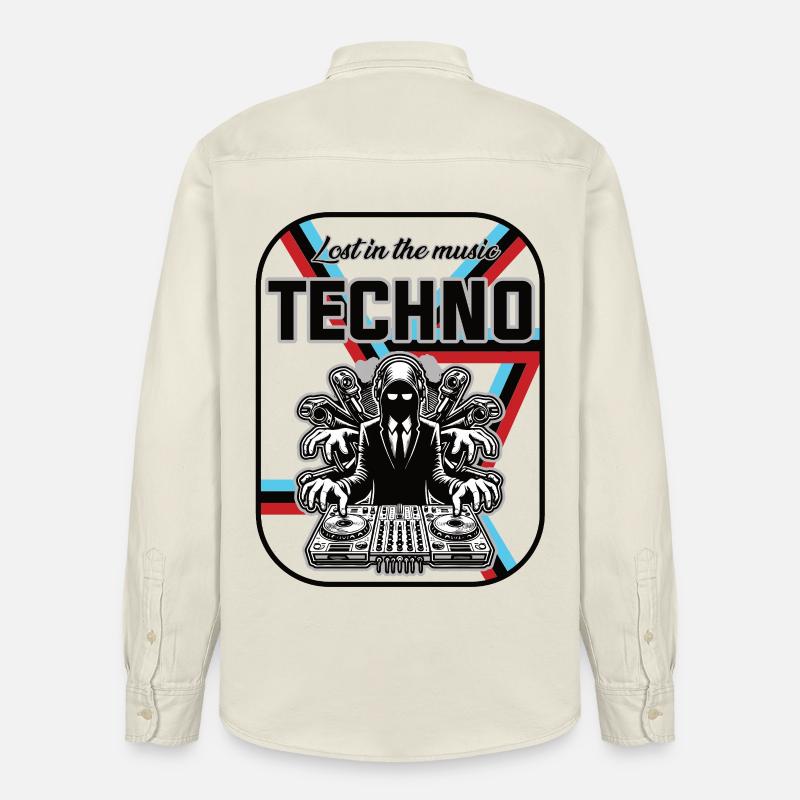 Techno Design – Perdu dans la musique - Chemise unisexe coupe décontractée bio Stanley/Stella - écru doux