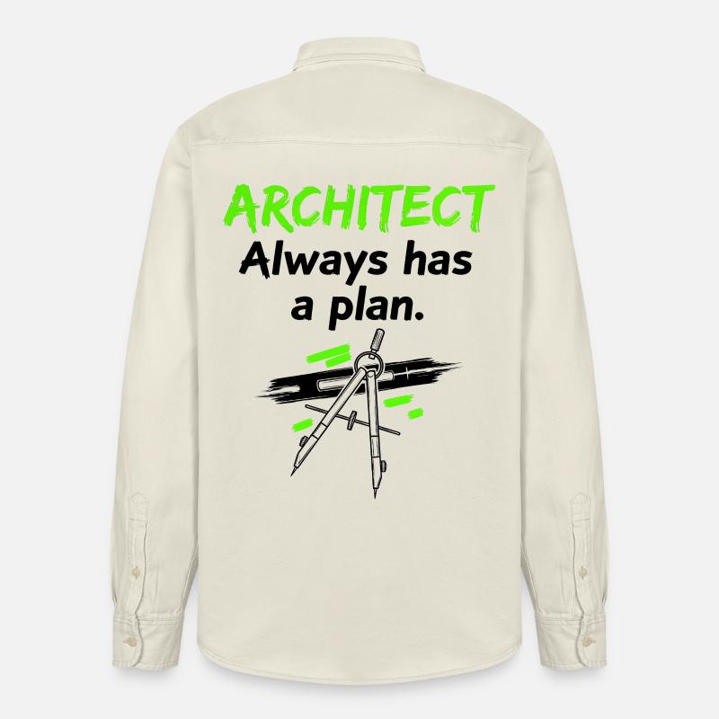 Architecte avec un plan - Chemise unisexe coupe décontractée bio Stanley/Stella - écru doux