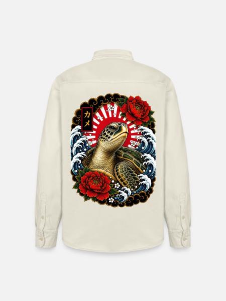 Schildkröte im japanischen Irezumi Stil - Relaxed Fit Unisex Organic Hemd von Stanley/Stella - Natur