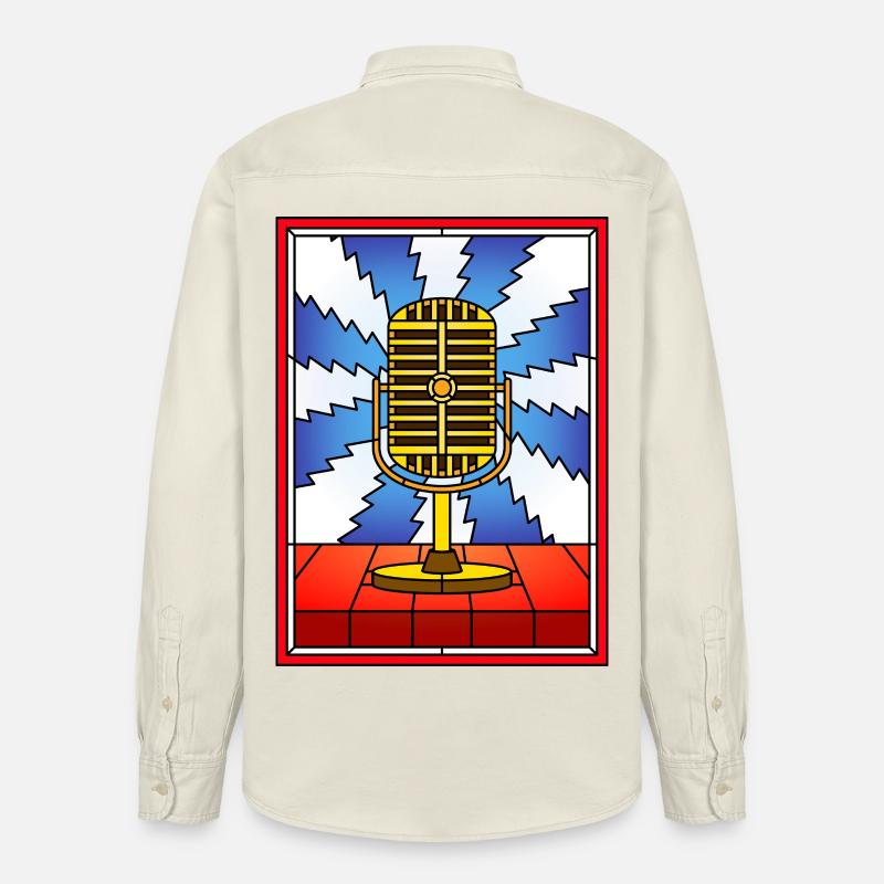 Conception rétro de vitrail micro - Chemise unisexe coupe décontractée bio Stanley/Stella - écru doux