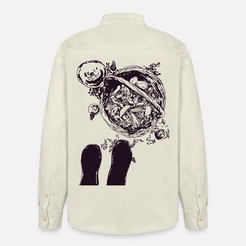 SUR LA FORÊT DE CHAMPIGNONS - Chemise unisexe coupe décontractée bio Stanley/Stella - écru doux