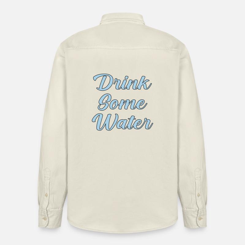 Buvez de l’eau scripte - Chemise unisexe coupe décontractée bio Stanley/Stella - écru doux