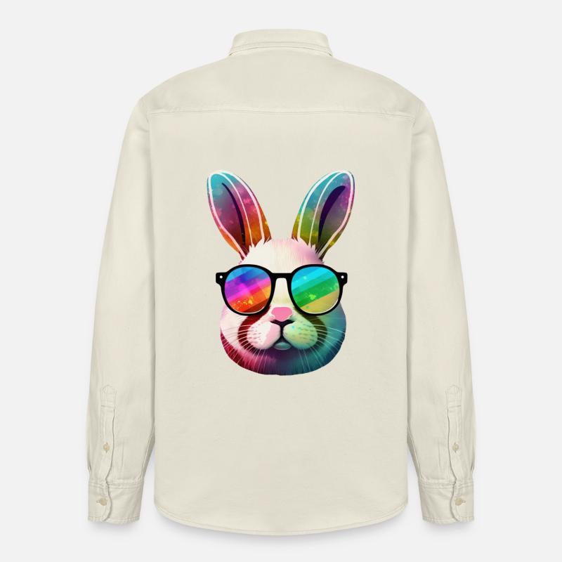 Rainbow Prism Bunny Sonnenbrille - Relaxed Fit Unisex Organic Hemd von Stanley/Stella - Natur