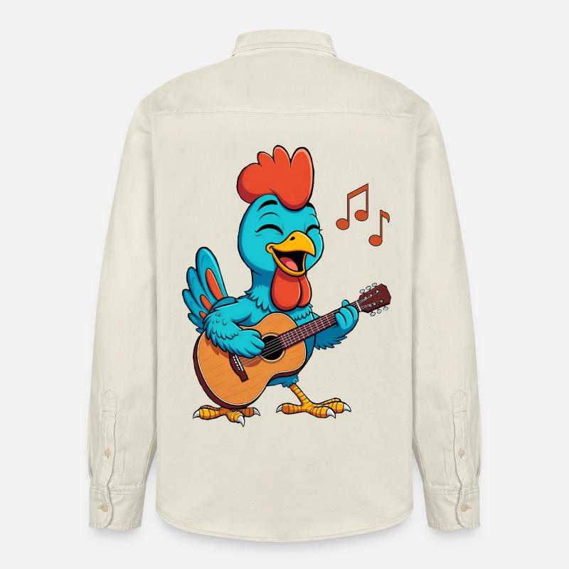 Poulet jouant de la guitare - Chemise unisexe coupe décontractée bio Stanley/Stella - écru doux