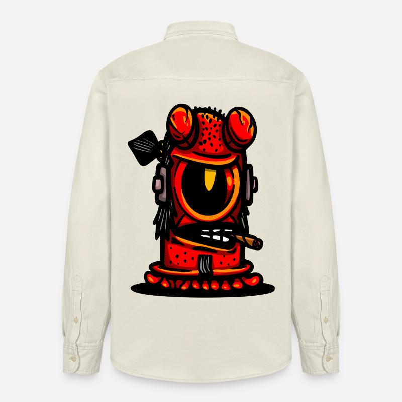 Red Devil Cigar Karikatur - Relaxed Fit Unisex Organic Hemd von Stanley/Stella - Natur