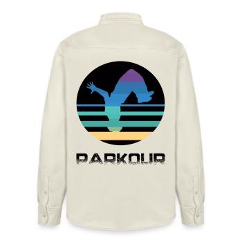 Parkour - Chemise unisexe coupe décontractée bio Stanley/Stella - écru doux - Dos - AI Model Male 178 light (178cm)