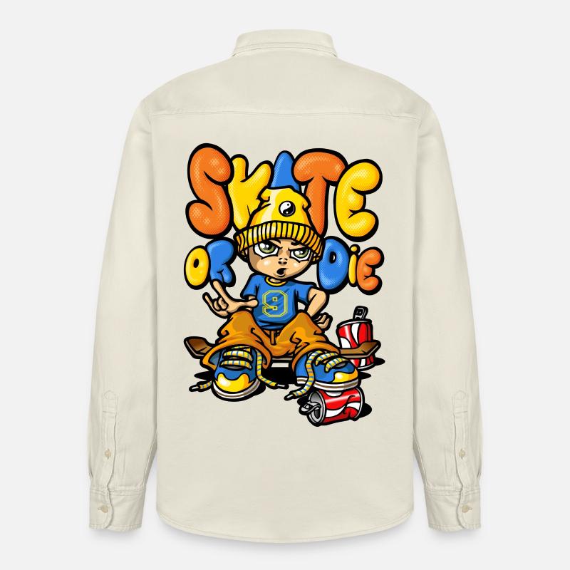 Skateboard and graffitis - Chemise unisexe coupe décontractée bio Stanley/Stella - écru doux