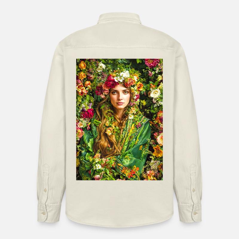 Frühlingsblüte Blumenkrone - Relaxed Fit Unisex Organic Hemd von Stanley/Stella - Natur