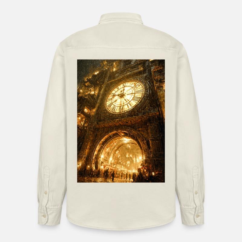 Vergoldeter Clockgate-Bogen - Relaxed Fit Unisex Organic Hemd von Stanley/Stella - Natur