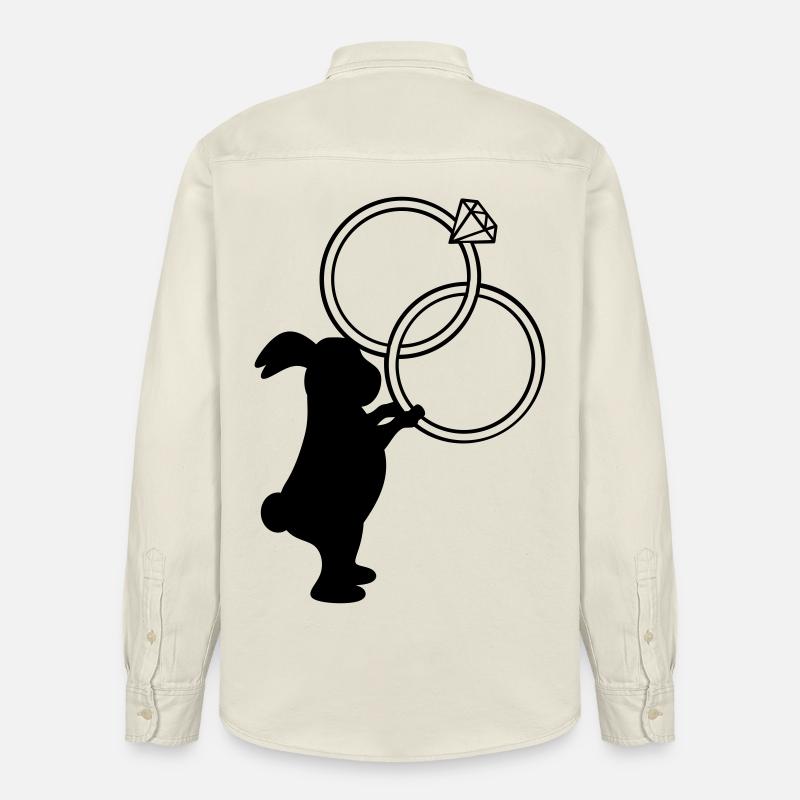 Bagues de mariage Lapin de mariage - Chemise unisexe coupe décontractée bio Stanley/Stella - écru doux