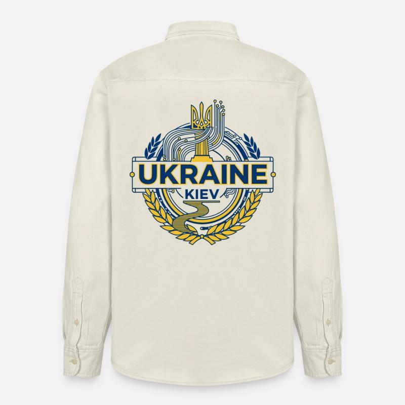Conception de l’emblème national ukrainien - Chemise unisexe coupe décontractée bio Stanley/Stella - écru doux