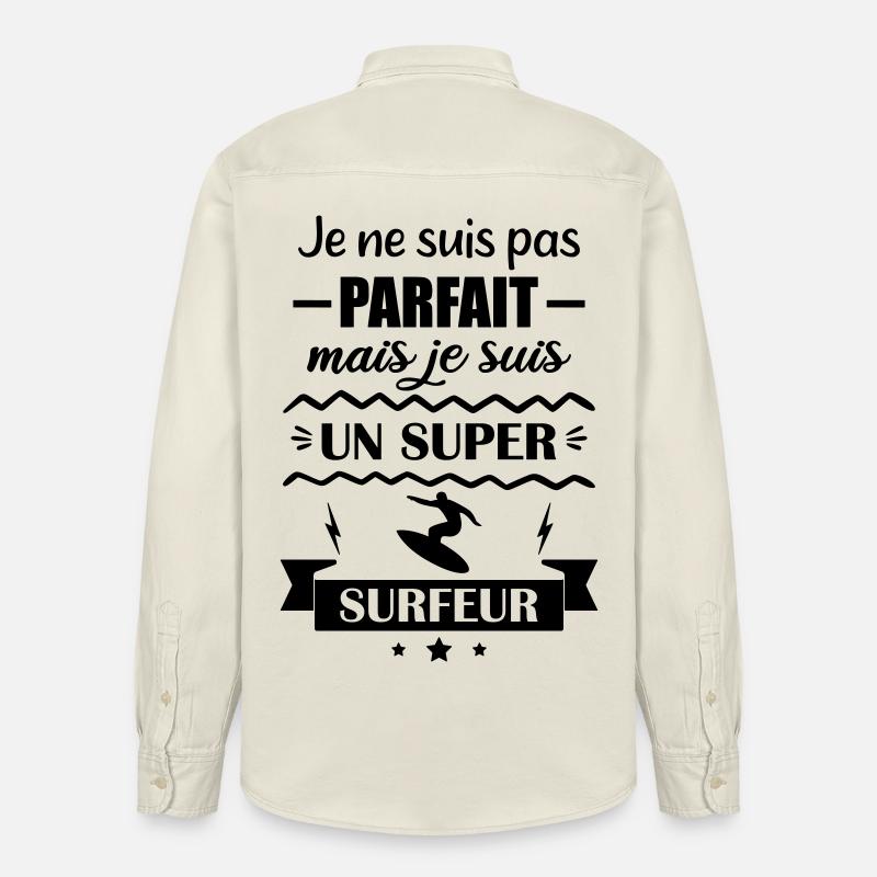 Super Surfeur Vague Océan Surf - Chemise unisexe coupe décontractée bio Stanley/Stella - écru doux