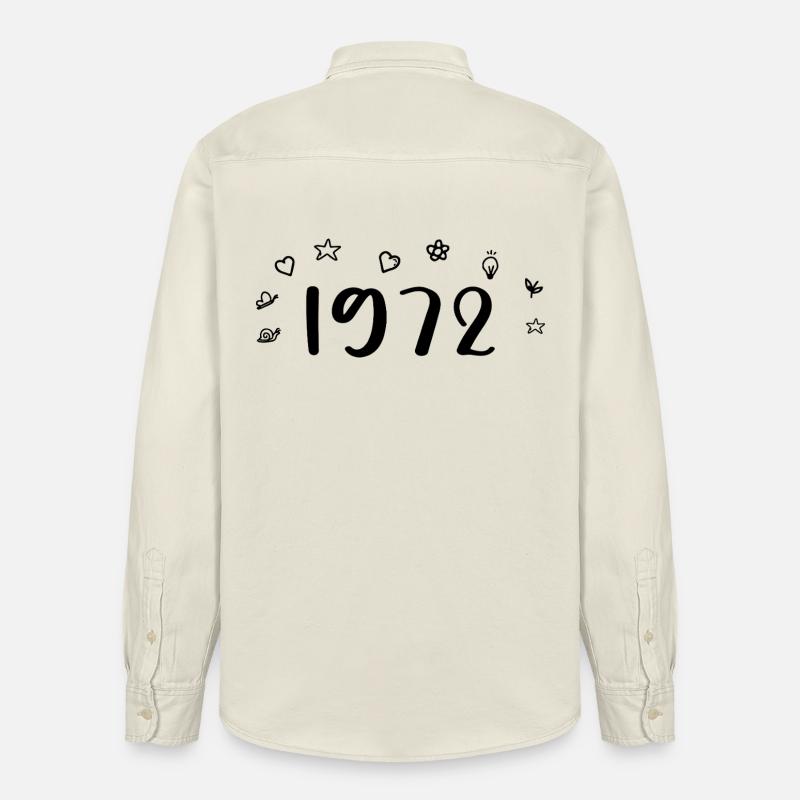 1972 Anniversaire 1972 Retro 1972 - Chemise unisexe coupe décontractée bio Stanley/Stella - écru doux