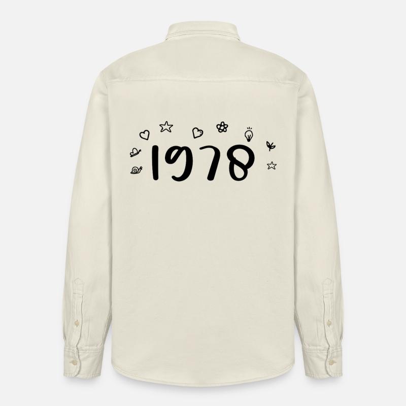 1978 Anniversaire 1978 Retro 1978 - Chemise unisexe coupe décontractée bio Stanley/Stella - écru doux