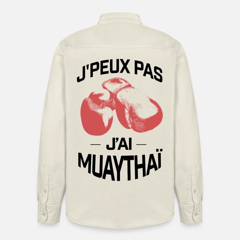 J'PEUX PAS J'AI MUAYTHAI - Chemise unisexe coupe décontractée bio Stanley/Stella - écru doux