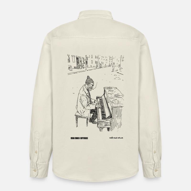  differnce - Relaxed Fit Unisex Organic Hemd von Stanley/Stella - Natur