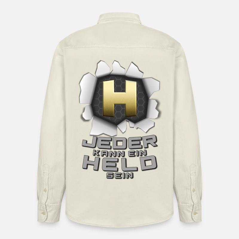 Jeder kann ein Held sein - Relaxed Fit Unisex Organic Hemd von Stanley/Stella - Natur
