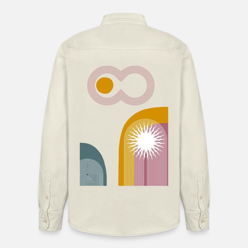 Pink Infinity Sun Abstrakter Bogen-Grafik - Relaxed Fit Unisex Organic Hemd von Stanley/Stella - Natur