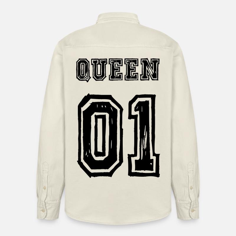 Queen King Partnerlook Love - Relaxed Fit Unisex Organic Hemd von Stanley/Stella - Natur