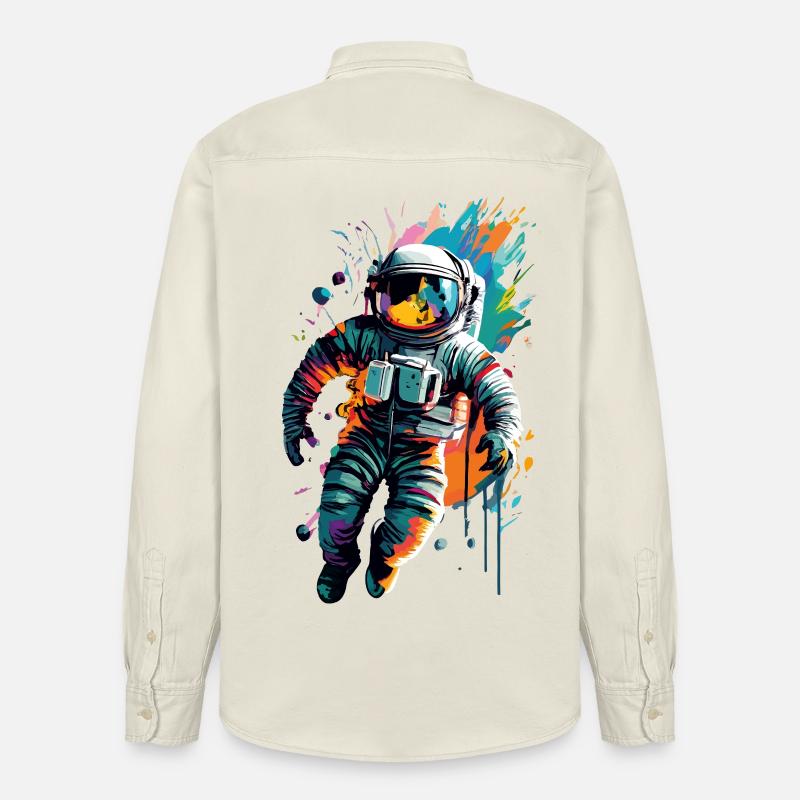 Astronaute dans l’espace spatial - Astronaut Space - Chemise unisexe coupe décontractée bio Stanley/Stella - écru doux