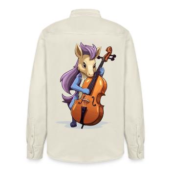 Violoncelle licorne - Chemise unisexe coupe décontractée bio Stanley/Stella - écru doux - Dos - AI Model Male 178 light (178cm)