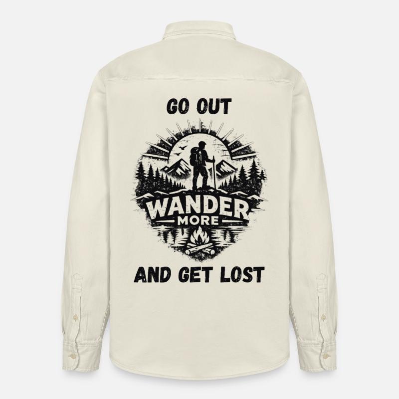 Wander More Backprint - Relaxed Fit Unisex Organic Hemd von Stanley/Stella - Natur
