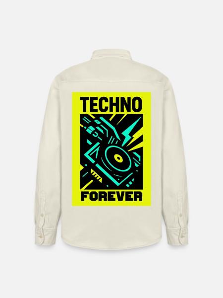 Techno Forever - Relaxed Fit Unisex Organic Shirt by Stanley/Stella - soft Ecru