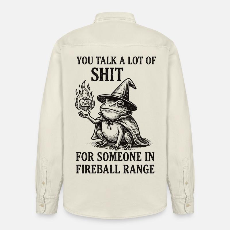 Fireball Range – RPG Magicien Grenouille Drôle - Chemise unisexe coupe décontractée bio Stanley/Stella - écru doux