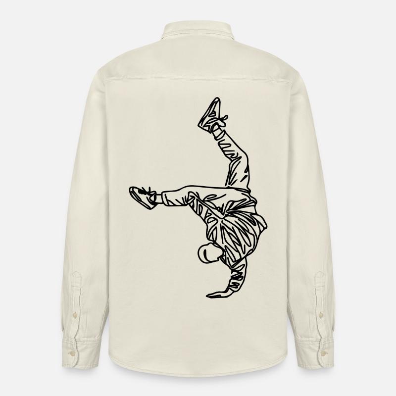 Dessin de breakdancer - Chemise unisexe coupe décontractée bio Stanley/Stella - écru doux