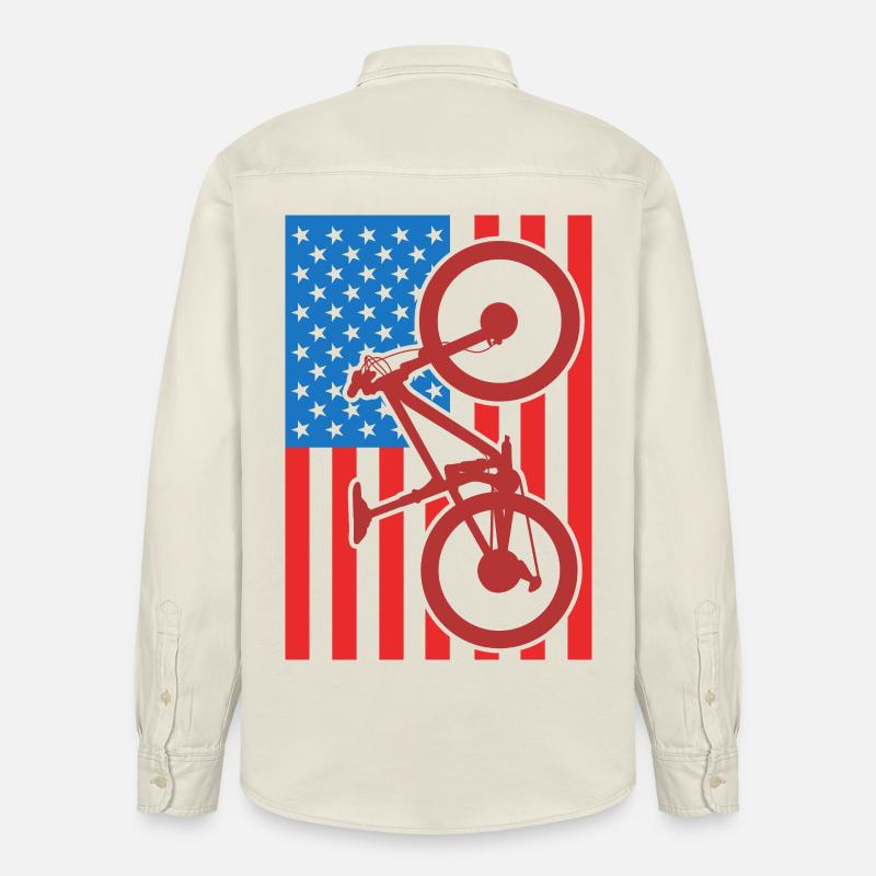 Drapeau du VTT des États-Unis - Chemise unisexe coupe décontractée bio Stanley/Stella - écru doux