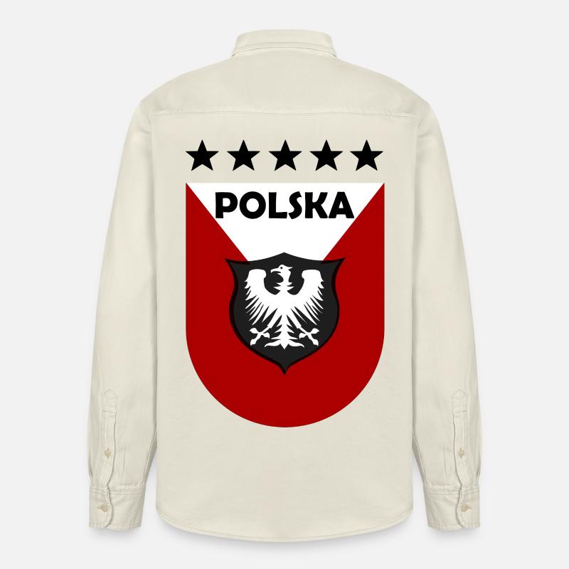 Polnisches Wappen Shield Design - Relaxed Fit Unisex Organic Hemd von Stanley/Stella - Natur