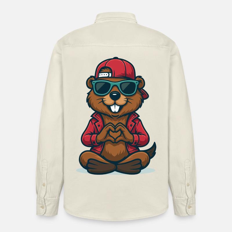 Cooler Herz-Biber - Relaxed Fit Unisex Organic Hemd von Stanley/Stella - Natur