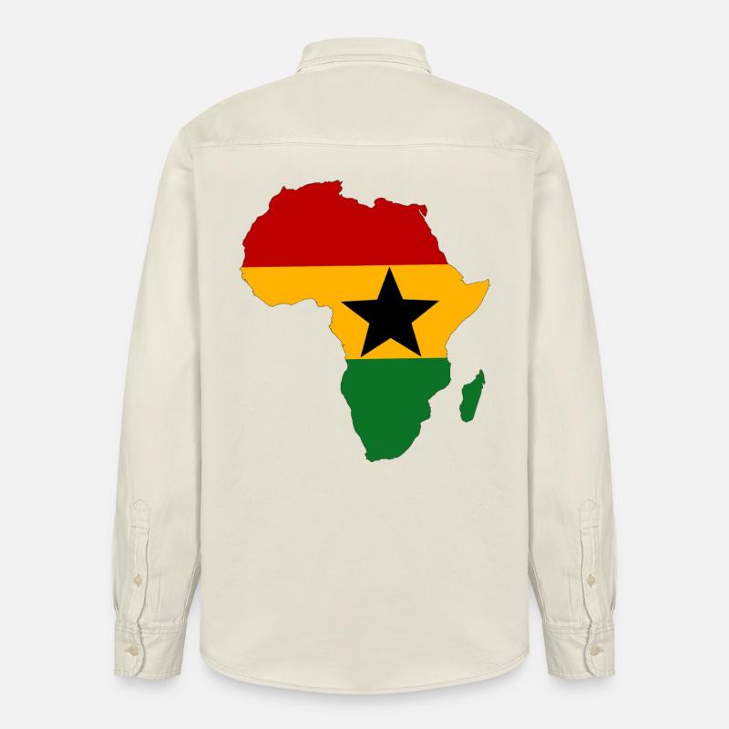 Drapeau du Ghana Afrique - Chemise unisexe coupe décontractée bio Stanley/Stella - écru doux